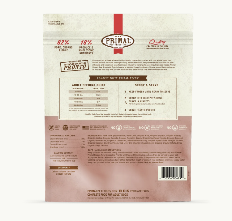 Primal Primal - Pronto - 4lbs - Pork