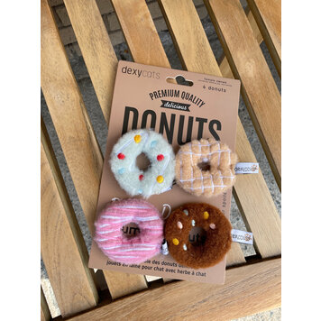 Dexy Paws Dexy Paws - Plush Cat Toy - Donuts (4pk)