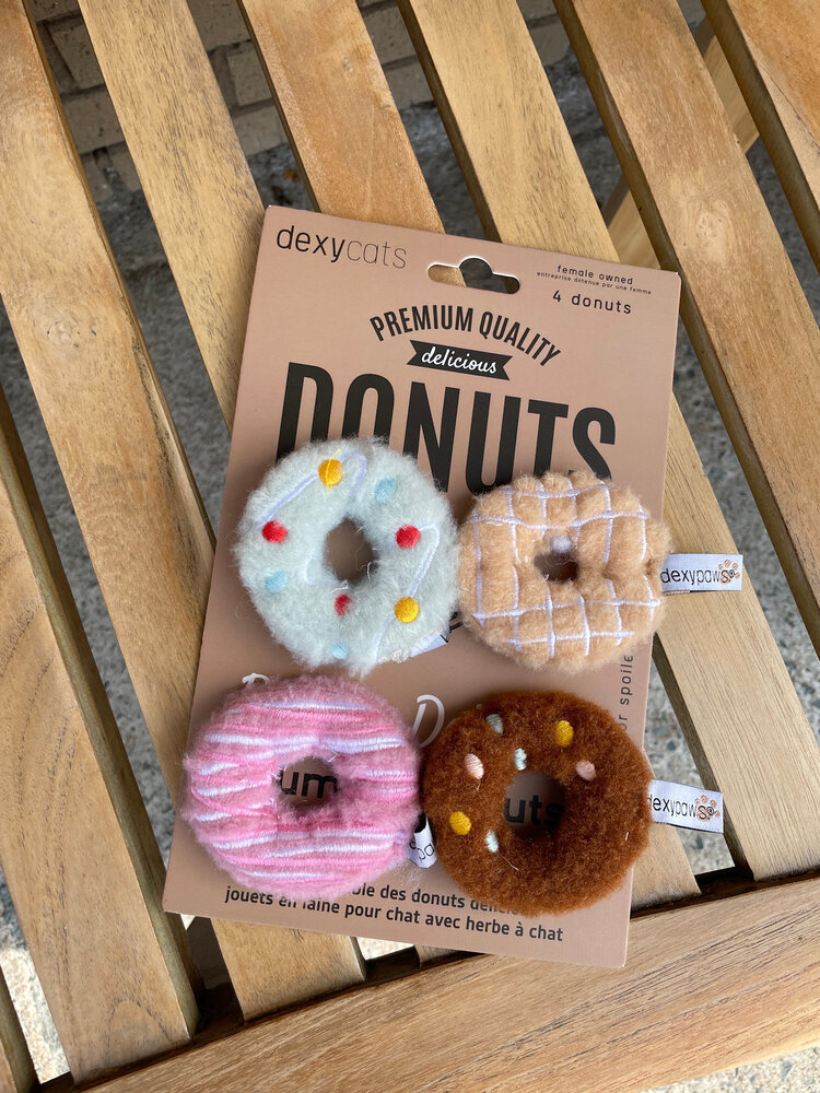 Dexy Paws Dexy Paws - Plush Cat Toy - Donuts (4pk)