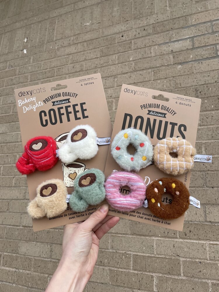 Dexy Paws Dexy Paws - Plush Cat Toy - Donuts (4pk)