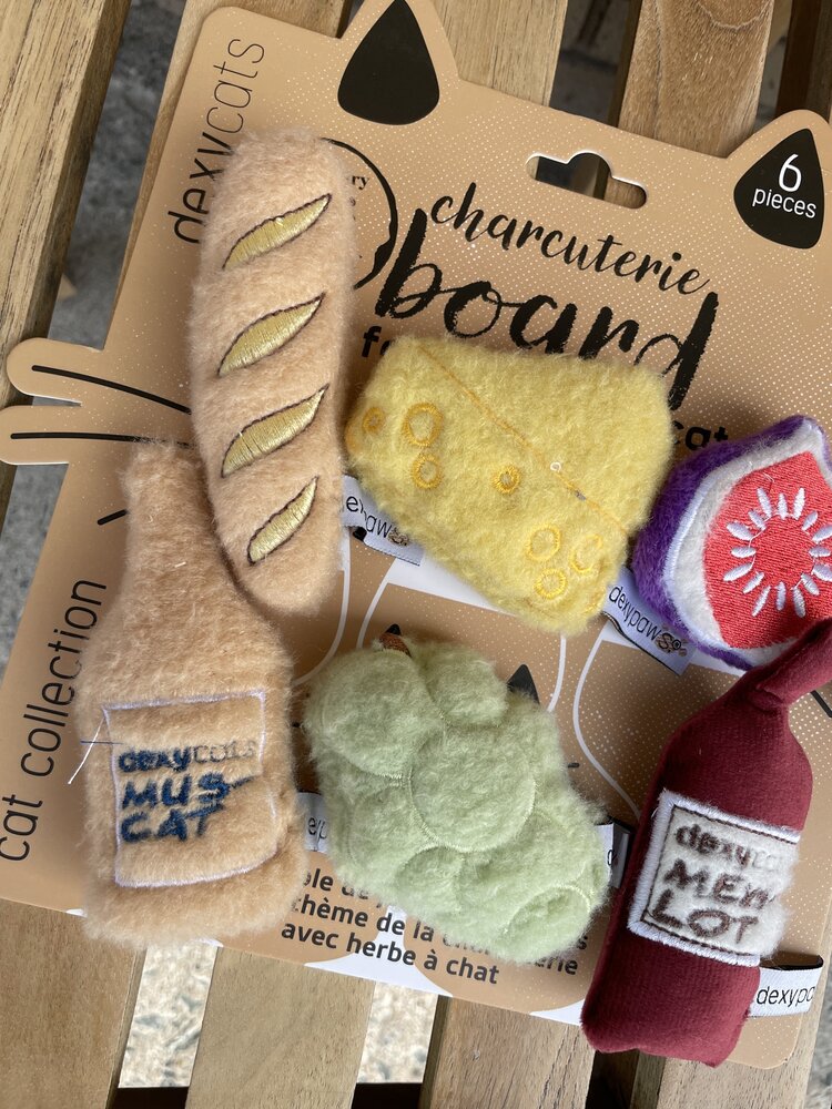 Dexy Paws Dexy Paws - Plush Cat Toy - Wine & Cheese (6pk)