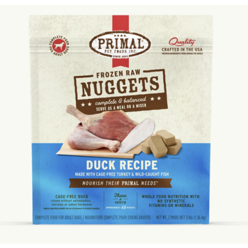 Primal Primal - Frozen Nuggets - Duck w/ Turkey + Fish - 3lbs