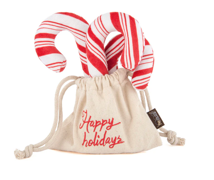 P.L.A.Y. PET P.L.A.Y. - Plush Toy Holiday Candy Canes - 3pk