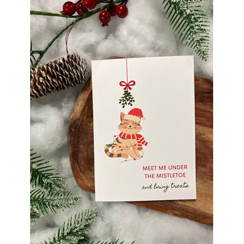 CHEWS CHEWS - Holiday Card - Mistletoe Cat