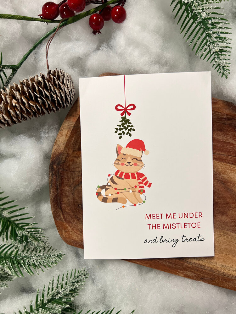 CHEWS CHEWS - Holiday Card - Mistletoe Cat