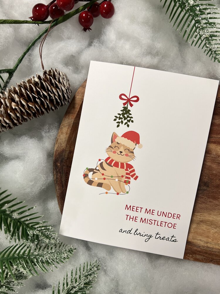 CHEWS CHEWS - Holiday Card - Mistletoe Cat