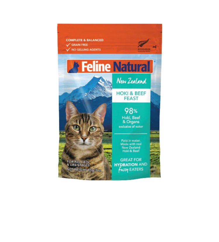 Feline Natural Feline Natural - Pouch - Hoki & Beef Feast  - 3oz