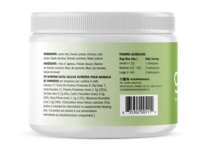 Crumps' Naturals Crumps - Gutsy Sprinkles - Balance (Lamb & Sweet Potato) - 100g
