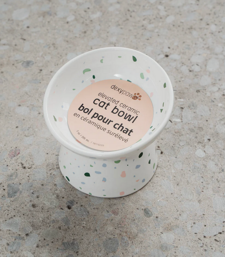 Dexy Paws Dexy Paws - Raised Cat Bowl - Terrazo - 8.8oz