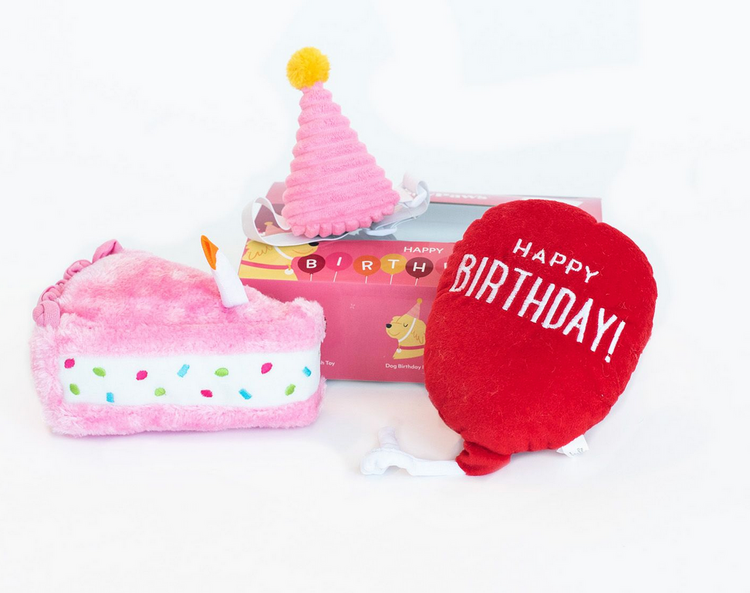 Zippy Paws Zippy Paws - Birthday Box - 3pc - PINK