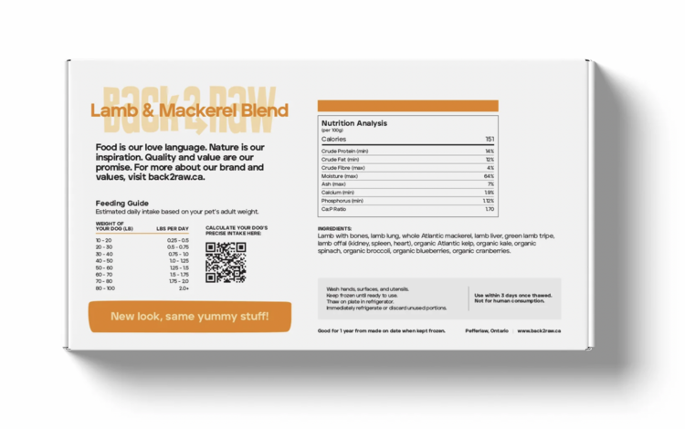 Back2Raw Back2Raw - Complete - Lamb & Mackerel Blend - 12lbs