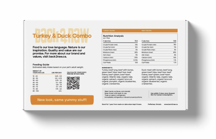 Back2Raw Back2Raw - Complete - Turkey Blend & Duck Blend - 12lbs