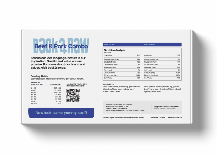 Back2Raw Back2Raw - Basic - Beef & Pork Combo - 12lbs