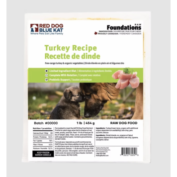 Red Dog Blue Kat RDBK - Foundations Turkey - 1lb (4 x 0.25lb)