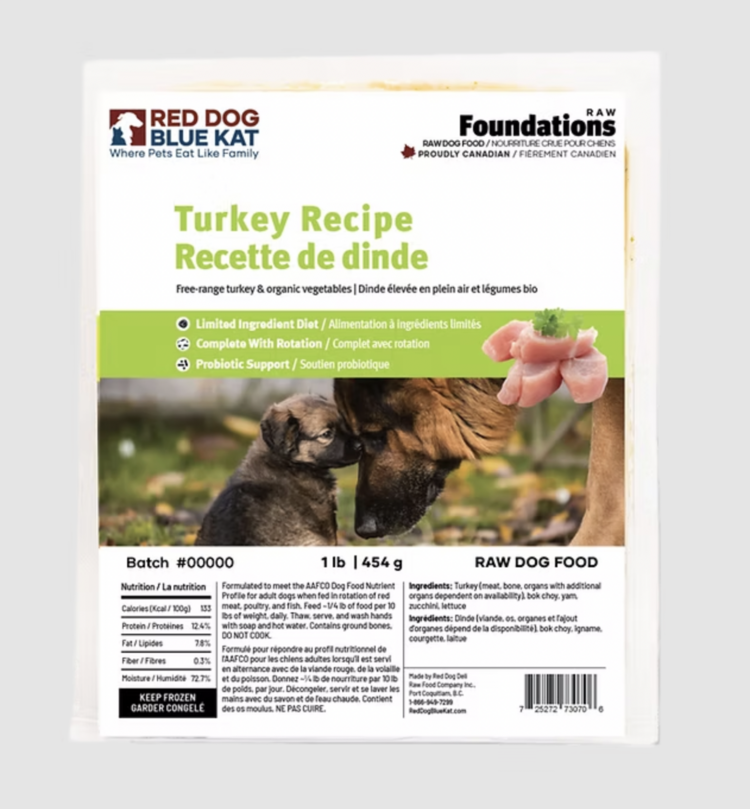 Red Dog Blue Kat RDBK - Foundations Turkey - 1lb (4 x 0.25lb)