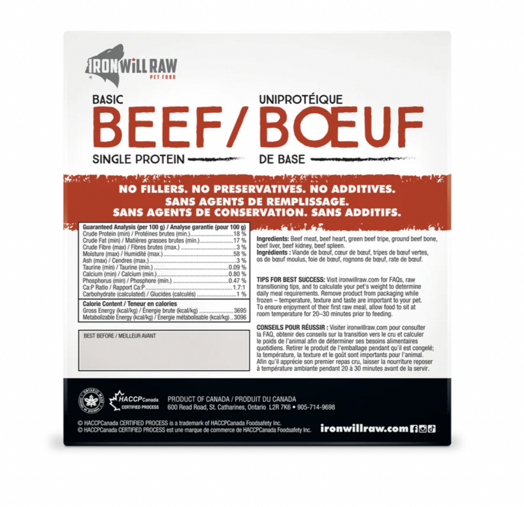 Iron Will Raw Iron Will - Basic - Beef - 6lbs