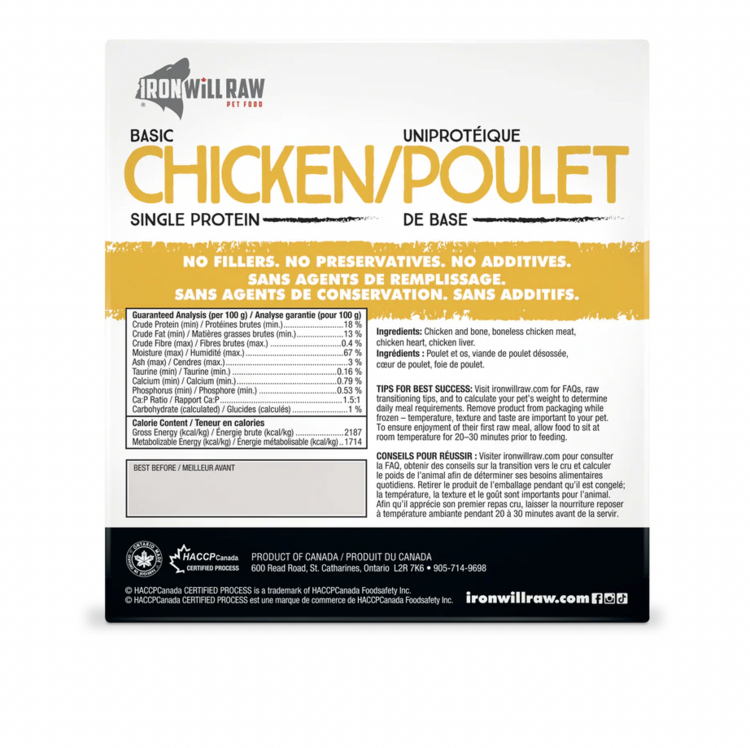 Iron Will Raw Iron Will - Basic - Chicken - 6lbs
