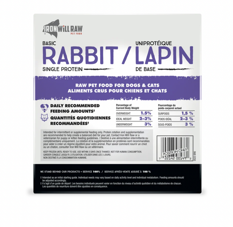 Iron Will Raw Iron Will - Basic - Rabbit - 6lbs