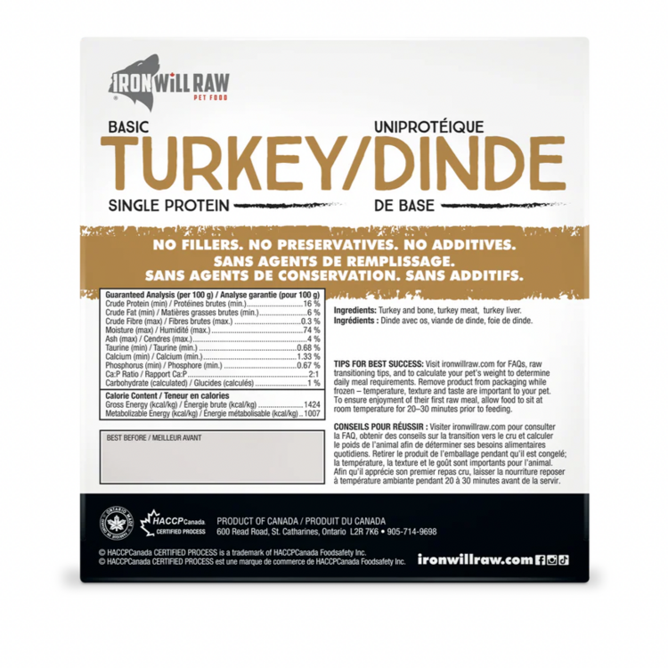 Iron Will Raw Iron Will - Basic - Turkey - 6lbs