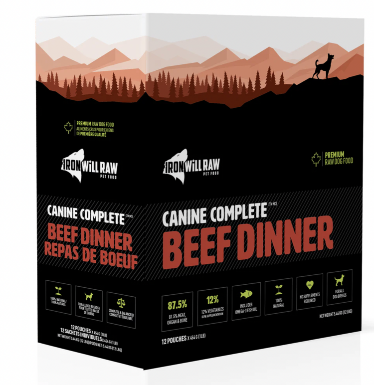 Iron Will Raw Iron Will Raw - Canine Complete - Beef Dinner - 12lbs