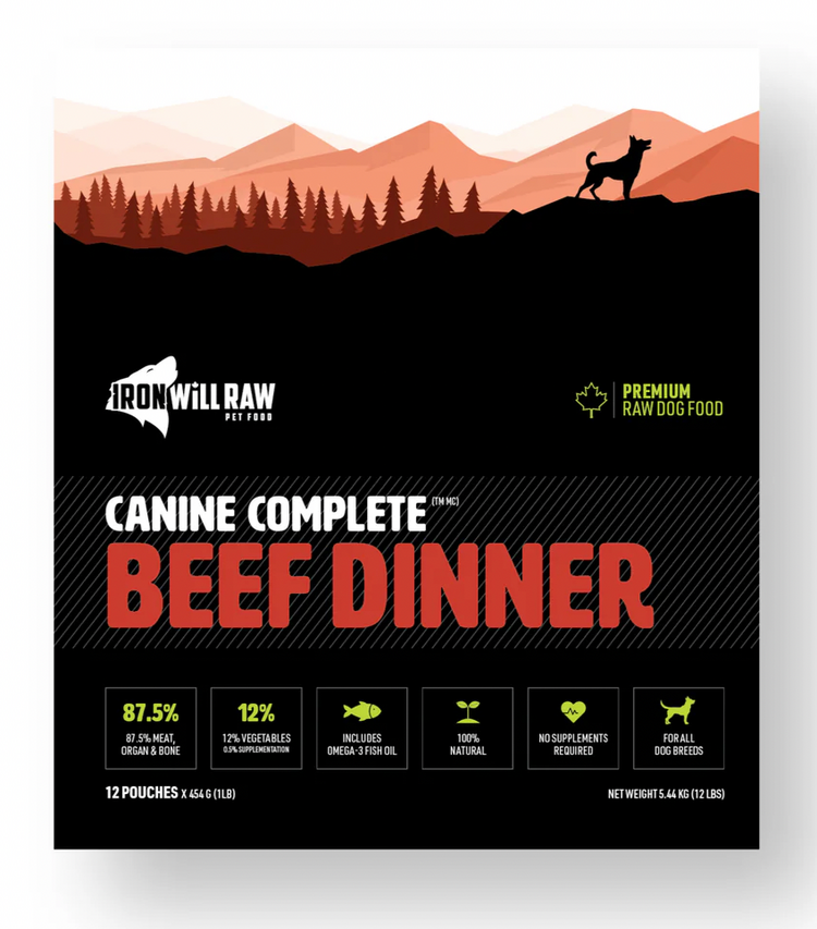 Iron Will Raw Iron Will Raw - Canine Complete - Beef Dinner - 12lbs