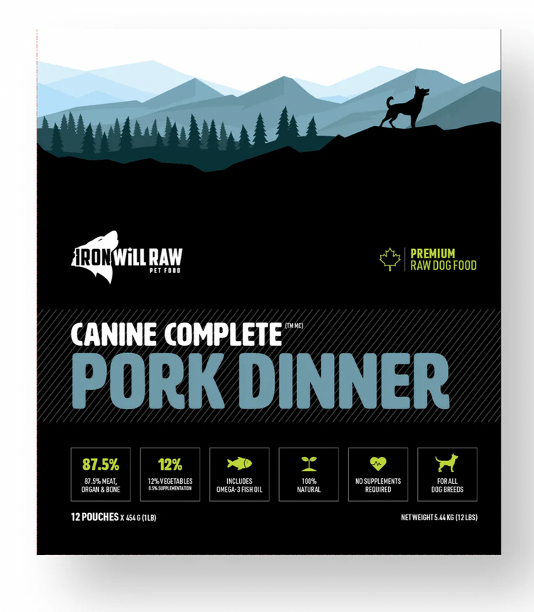 Iron Will Raw Iron Will Raw - Canine Complete - Pork Dinner - 12lbs