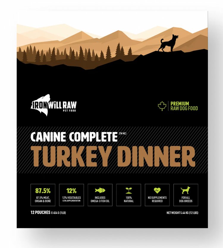 Iron Will Raw Iron Will Raw - Canine Complete - Turkey & Beef - 12lbs