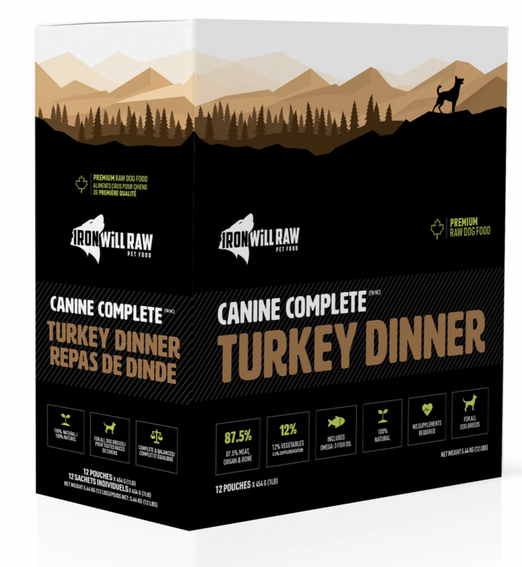 Iron Will Raw Iron Will Raw - Canine Complete - Turkey & Beef - 12lbs