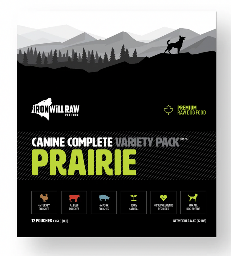 Iron Will Raw Iron Will Raw - Canine Complete - Prairie Variety Pack - 12lbs