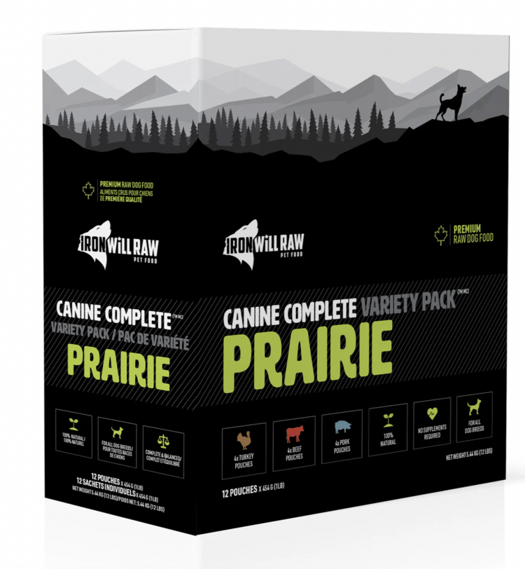 Iron Will Raw Iron Will Raw - Canine Complete - Prairie Variety Pack - 12lbs