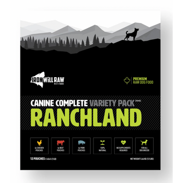 Iron Will Raw Iron Will Raw - Canine Complete - Ranchland Variety Pack - 12lbs