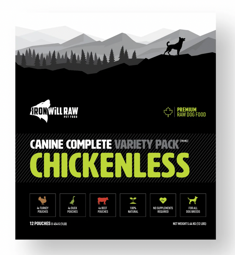 Iron Will Raw Iron Will Raw - Canine Complete - Chickenless Variety Pack - 12lbs