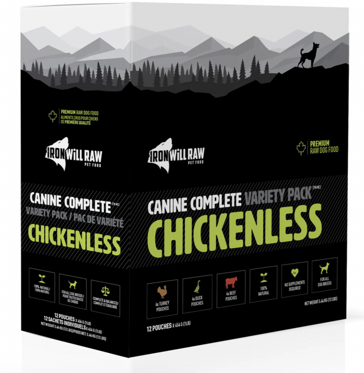 Iron Will Raw Iron Will Raw - Canine Complete - Chickenless Variety Pack - 12lbs