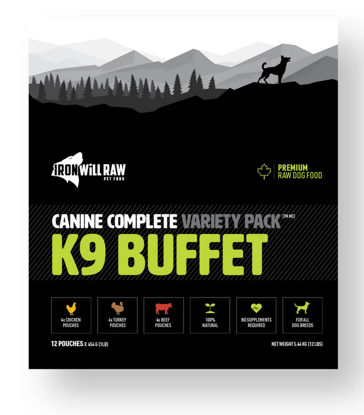 Iron Will Raw Iron Will Raw - Canine Complete - K9 Buffet Variety Pack - 12lbs
