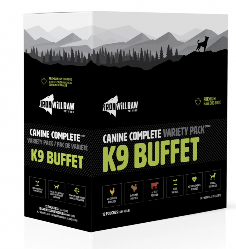 Iron Will Raw Iron Will Raw - Canine Complete - K9 Buffet Variety Pack - 12lbs