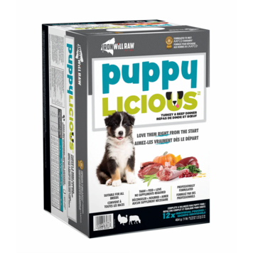 Iron Will Raw Iron Will Raw - Puppylicious - Turkey & Beef - 12lbs