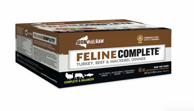 Iron Will Raw Iron Will Raw - Feline Complete - Turkey, Beef, & Mackerel - 3lbs