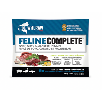 Iron Will Raw Iron Will Raw - Feline Complete - Pork, Duck, & Mackerel - 3lbs