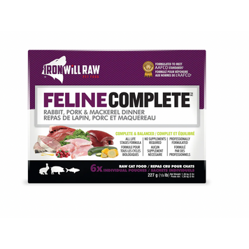 Iron Will Raw Iron Will Raw - Feline Complete - Rabbit, Pork & Mackerel - 3lbs