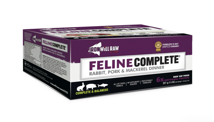 Iron Will Raw Iron Will Raw - Feline Complete - Rabbit, Pork & Mackerel - 3lbs