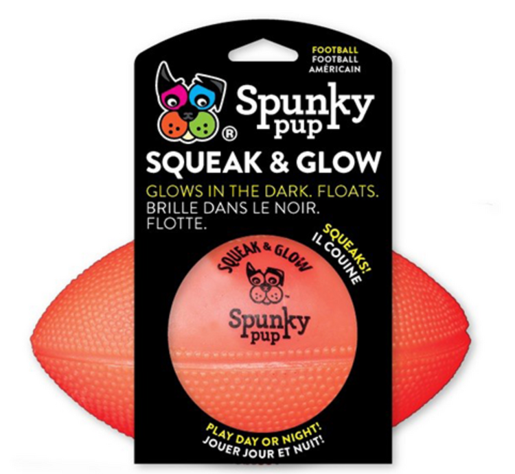 Spunky Pup Spunky Pup - Squeak & Glow - Football