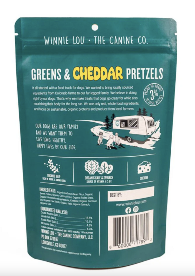 Winnie Lou Winnie Lou - Greens & Cheddar Pretzels - 4oz