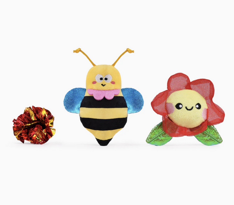 Hugsmart Hugsmart - Meow Buddies - Flower + Bee 3pk
