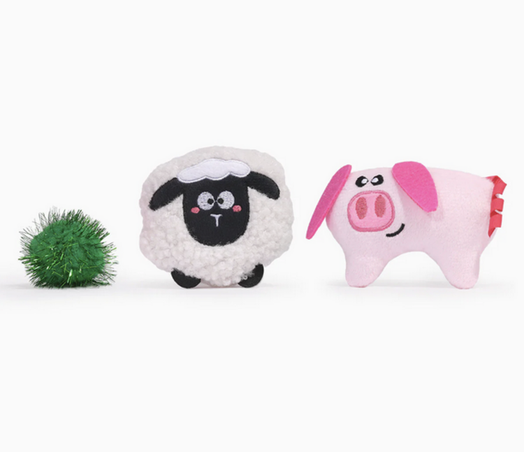 Hugsmart Hugsmart - Meow Buddies - Sheep + Pig 3pk