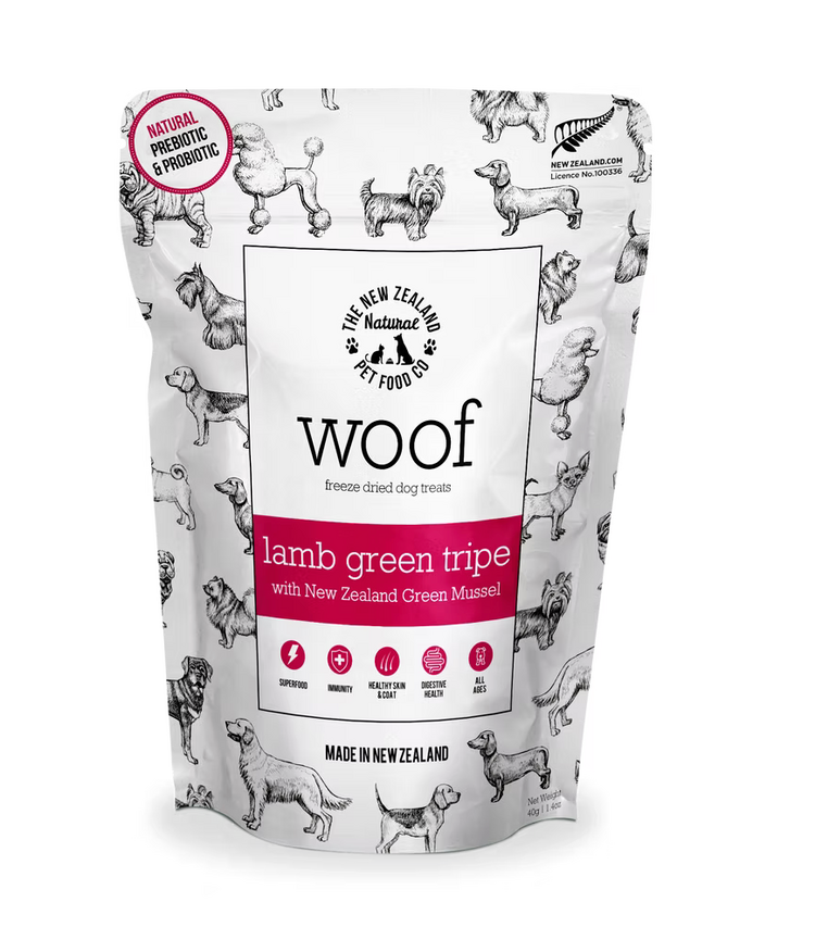 The New Zealand Pet Food Co. NZPF - Woof - Lamb Green Tripe w/glm - 180g