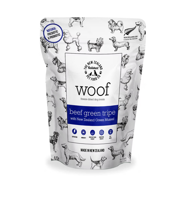 The New Zealand Pet Food Co. NZPF - Woof - Beef Green Tripe w/glm - 180g