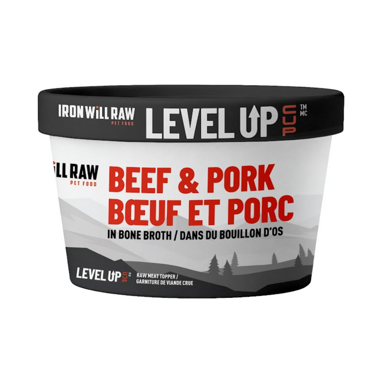 Iron Will Raw Iron Will Raw - Level Up Cups - Beef & Pork - 4oz