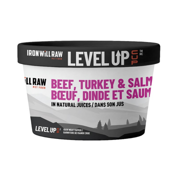 Iron Will Raw Iron Will Raw - Level Up Cups - Beef, Turkey, & Salmon - 4oz