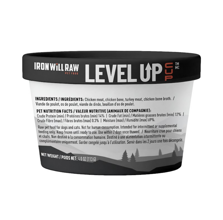 Iron Will Raw Iron Will Raw - Level Up Cups - Chicken & Turkey - 4oz
