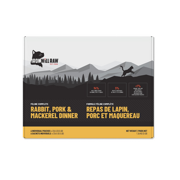 Iron Will Raw Iron Will Raw - Feline Complete - Rabbit, Pork & Mackerel - 3lbs